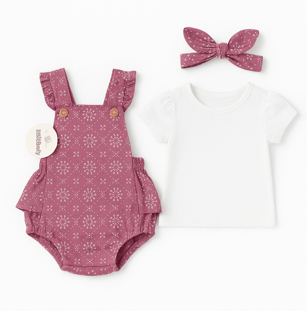 Conjunto bebé niña enterizo floral