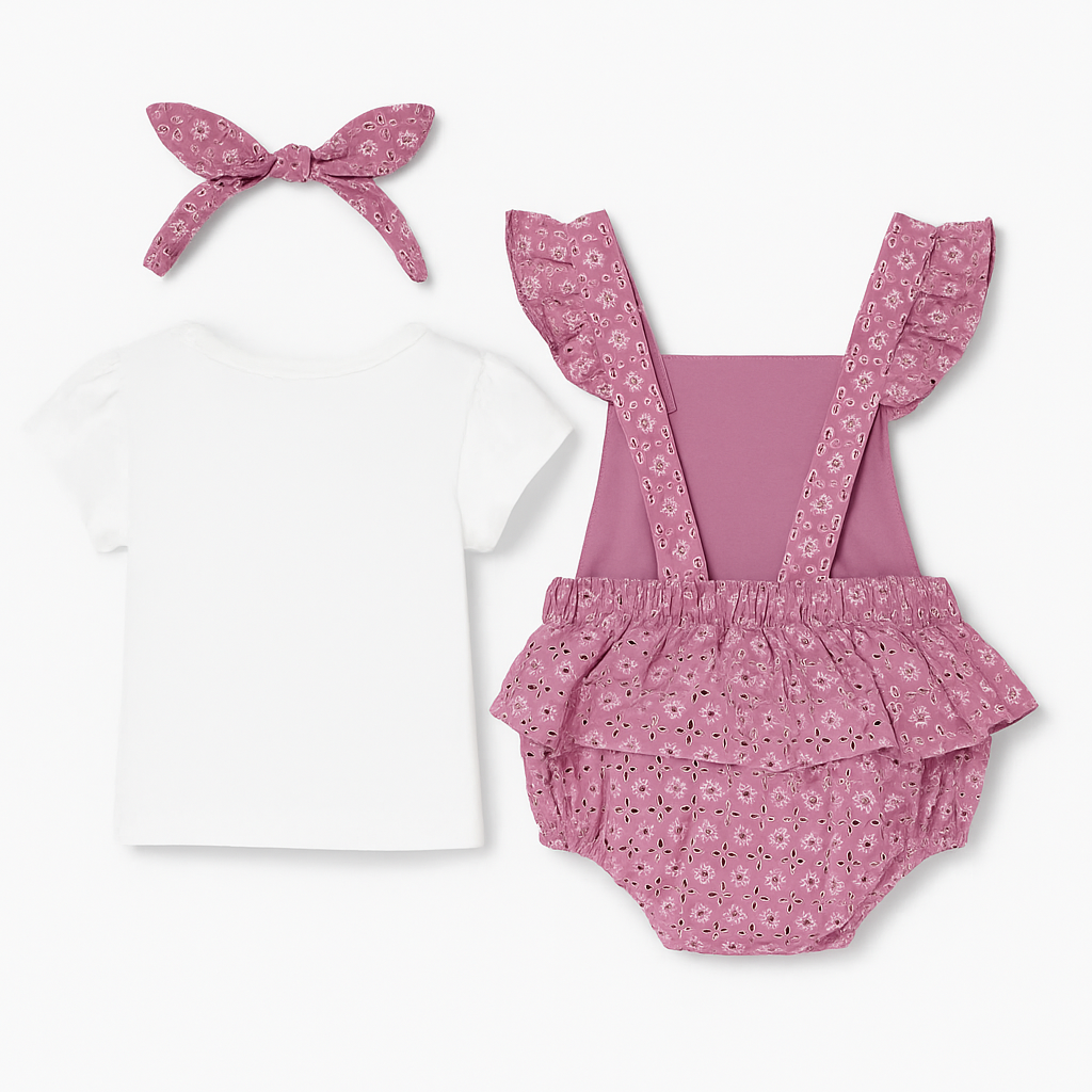 Conjunto bebé niña enterizo floral