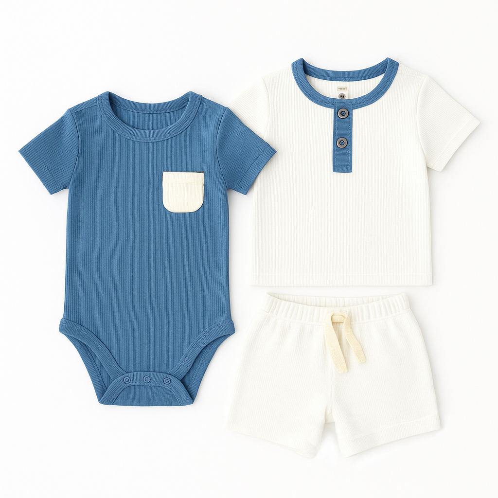 Conjunto bebé niño Short + Enterizo