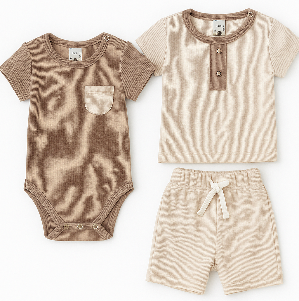 Conjunto bebé niño Short + Enterizo