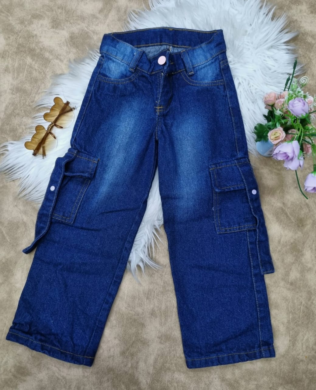 Jean cargo para niña