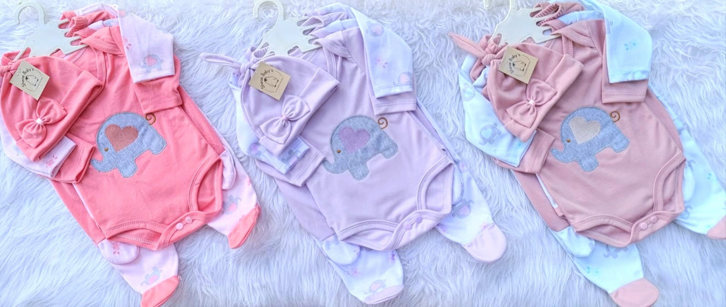 Ajuar bebé niña elephant (5 piezas)