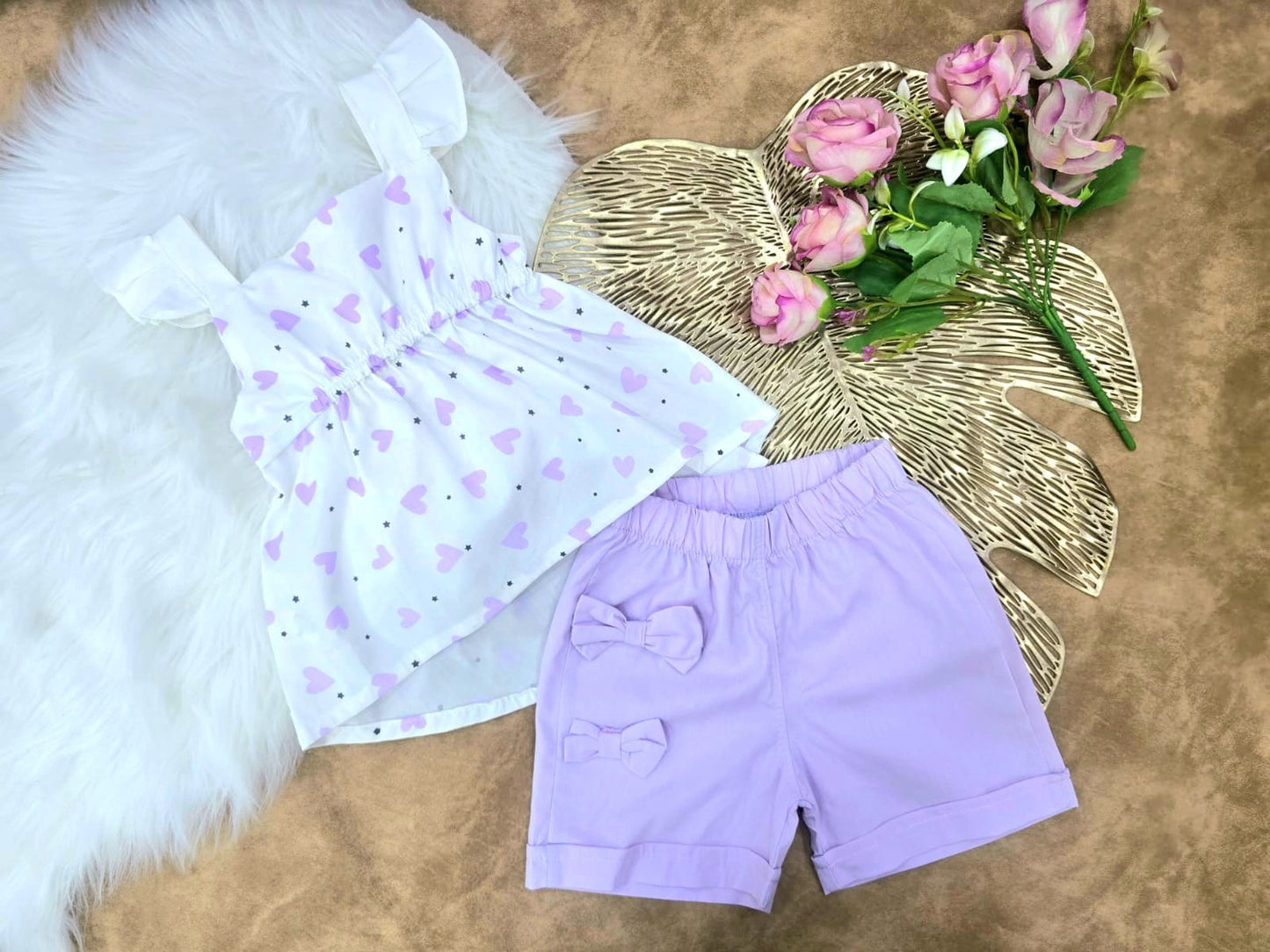 Conjunto bebé niña corazones