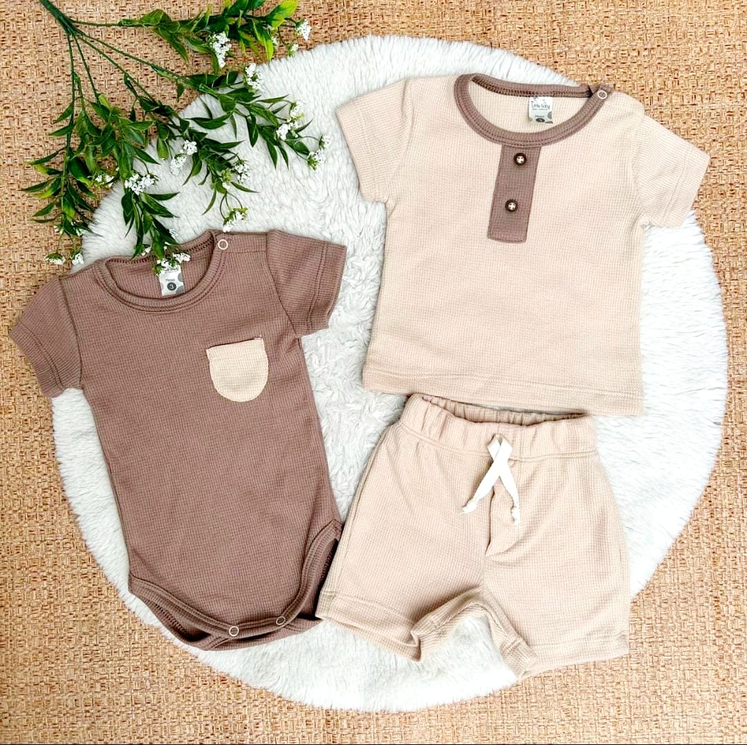 Conjunto bebé niño Short + Enterizo