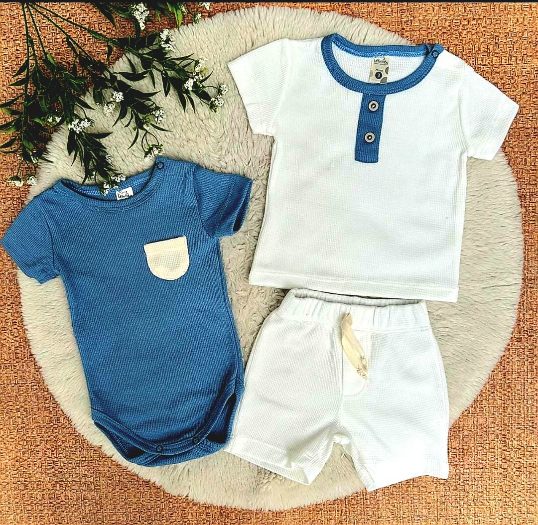 Conjunto bebé niño Short + Enterizo