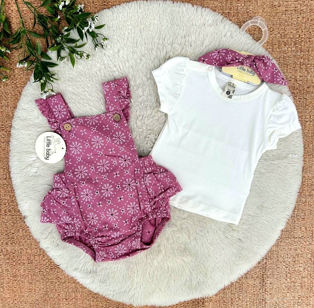 Conjunto bebé niña enterizo floral