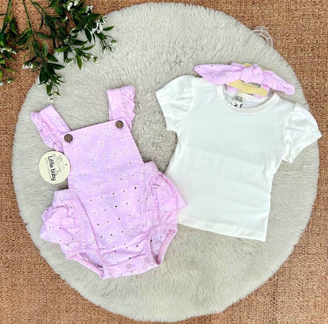 Conjunto bebé niña enterizo floral