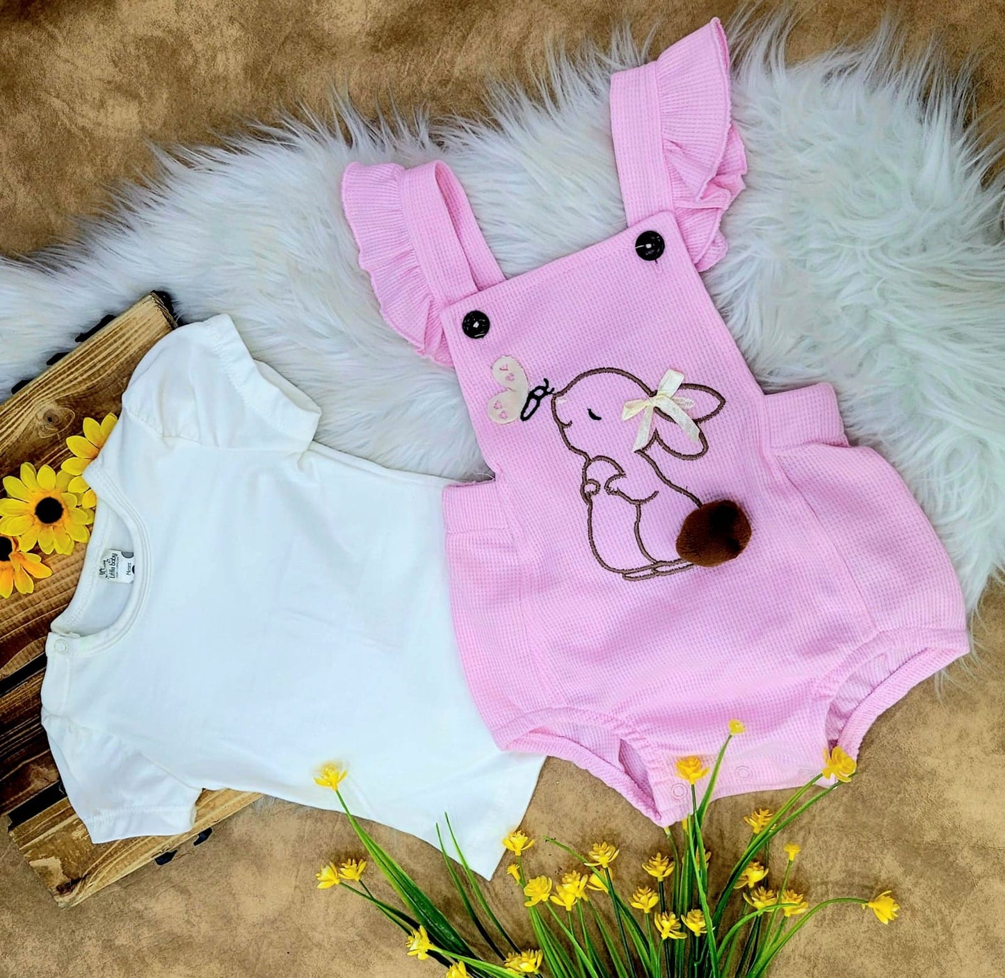 Conjunto bebé niña enterizo encanto de algodón