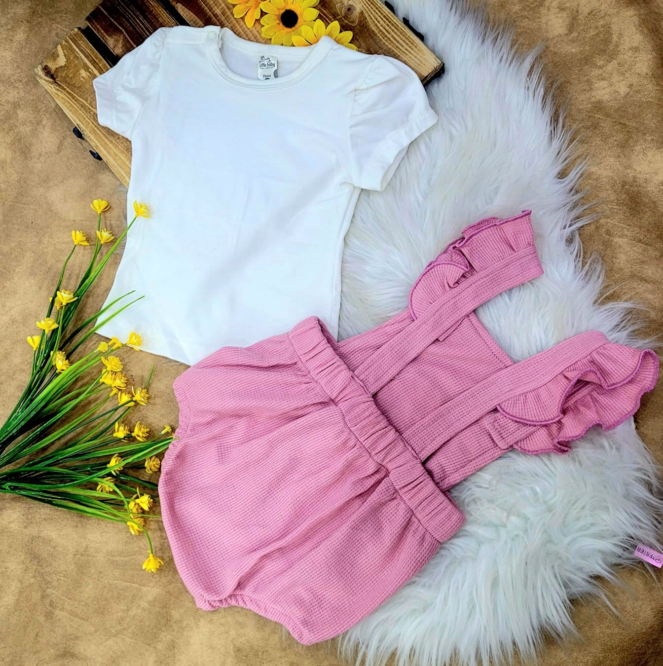Conjunto bebé niña enterizo encanto de algodón