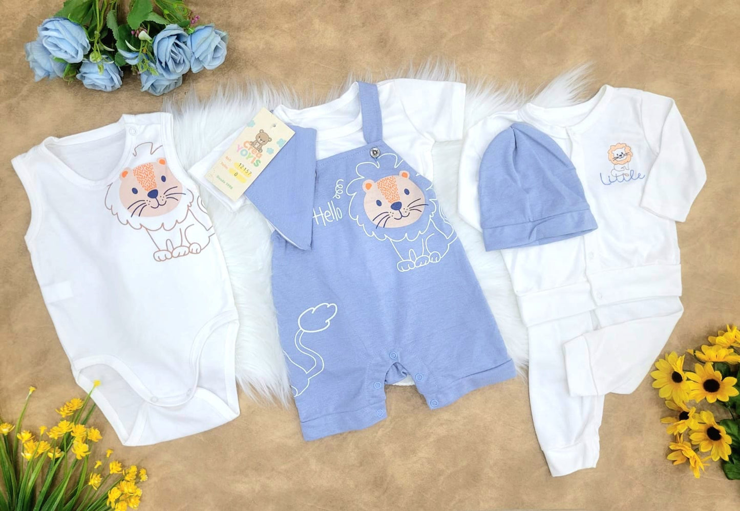 Ajuar bebé niño little lion (7 piezas)