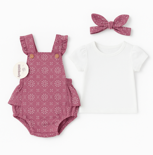 Conjunto bebé niña enterizo floral