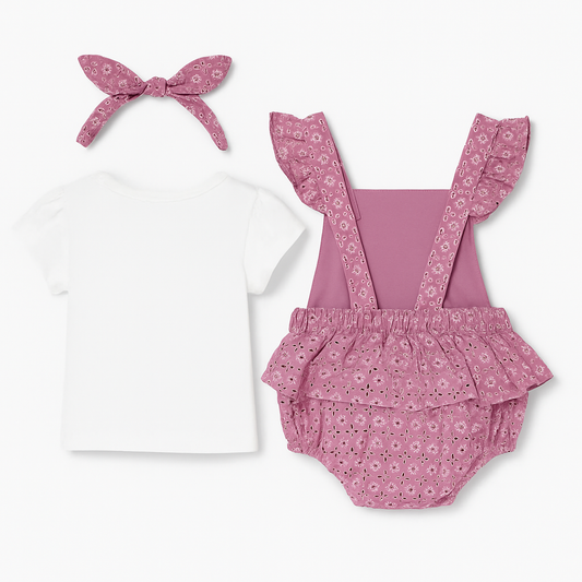 Conjunto bebé niña enterizo floral