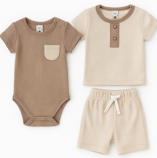 Conjunto bebé niño Short + Enterizo