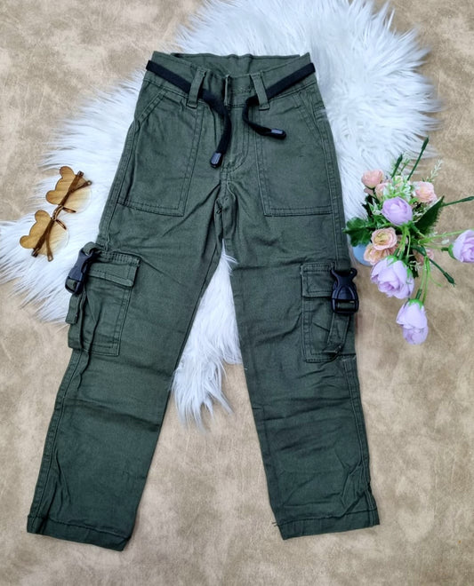 Pantalón cargo en drill para niña
