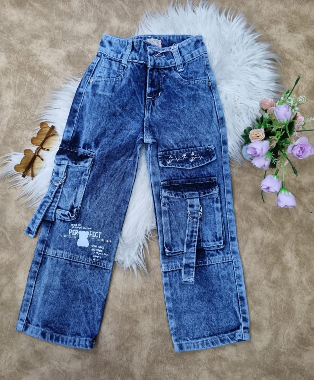 Jean cargo para niña