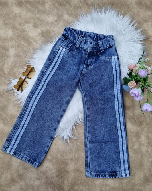 Jean para niña con franjas laterales