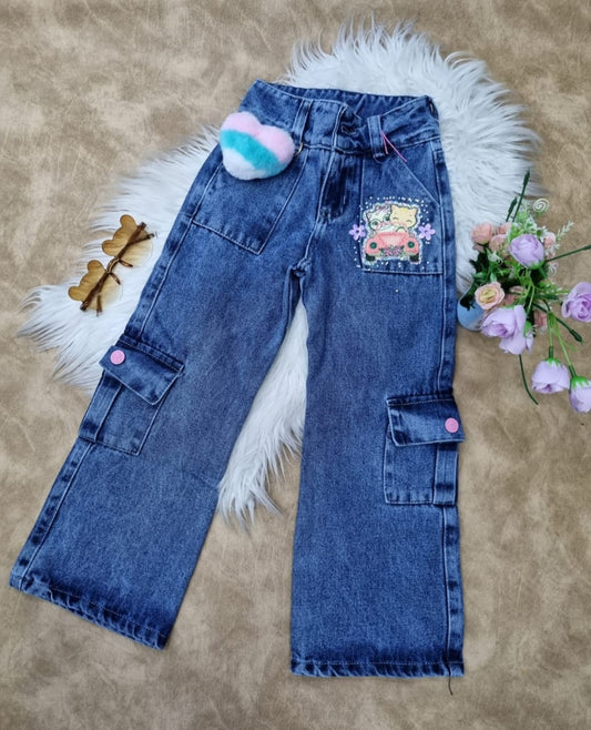 Jean cargo para niña