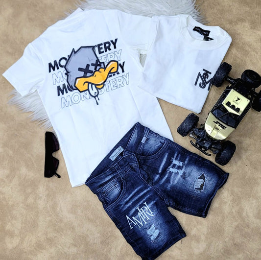 Conjunto para niño: Camiseta y bermuda denim