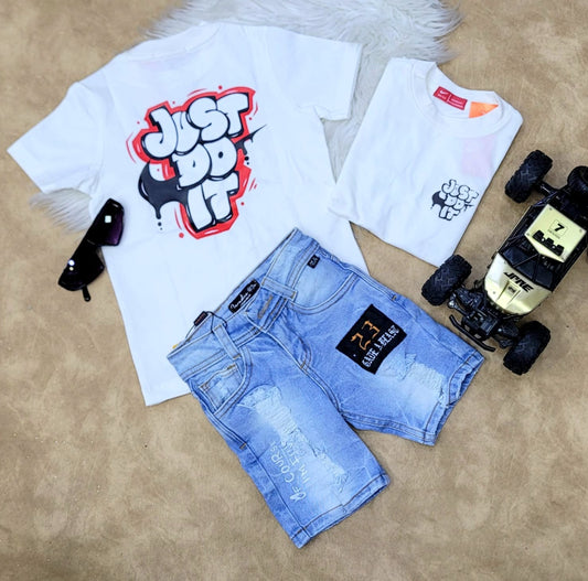 Conjunto para niño: Camiseta y bermuda denim