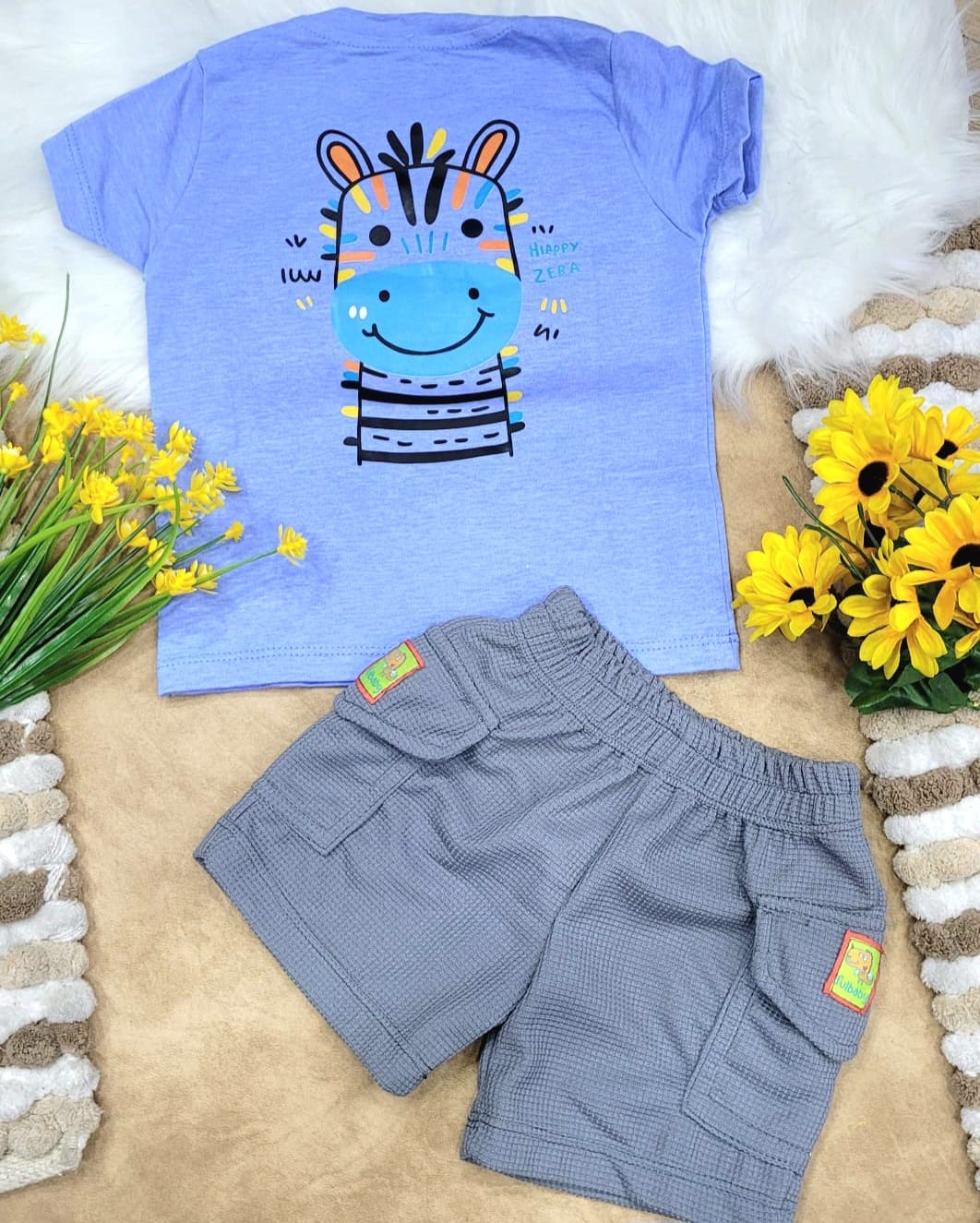 Conjunto bebé niño short camuflado