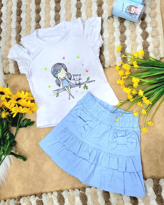 Conjunto bebé niña falda short