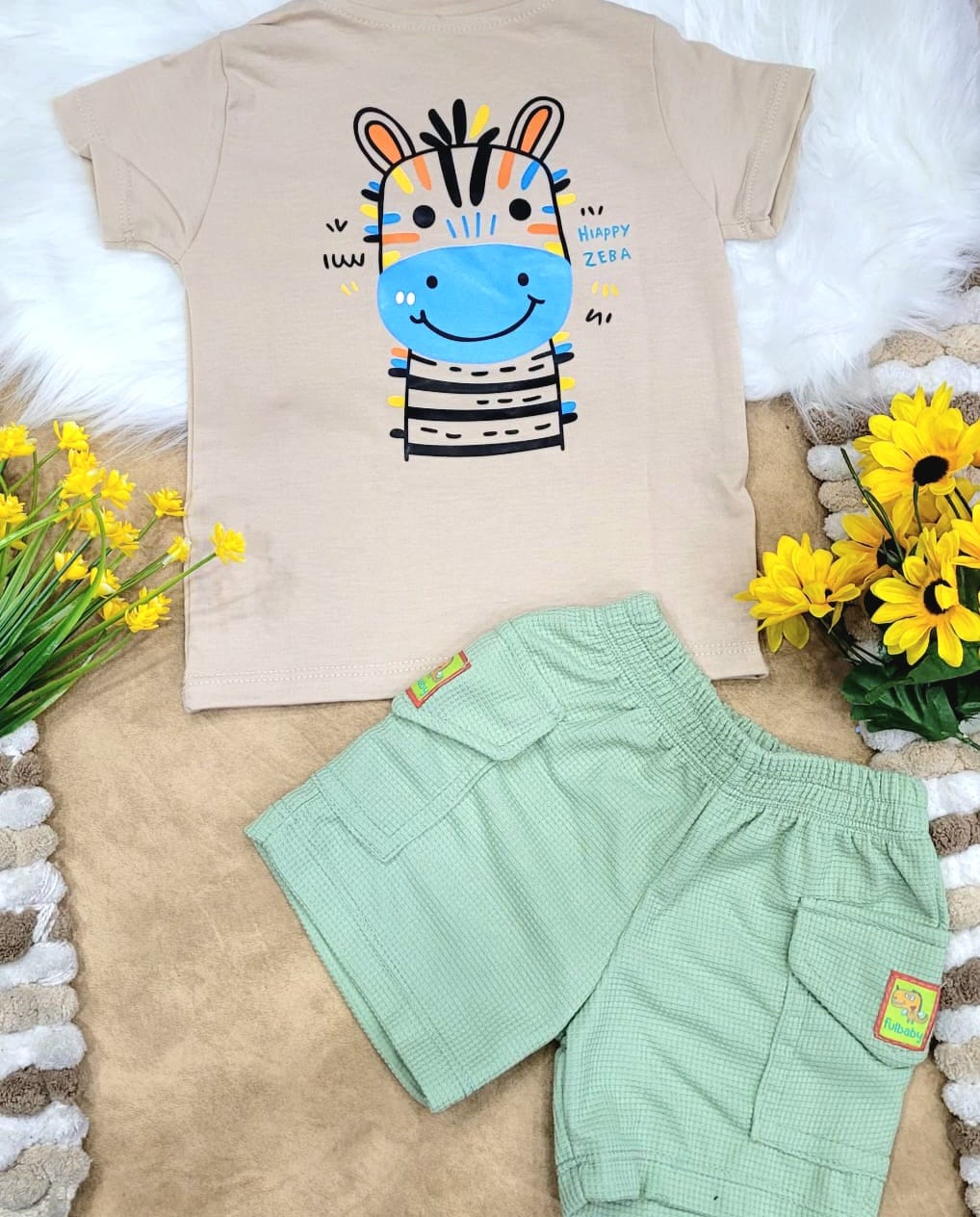 Conjunto bebé niño short camuflado