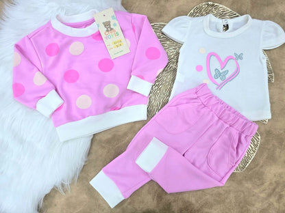 Conjunto bebé niña sudadera (3 piezas)