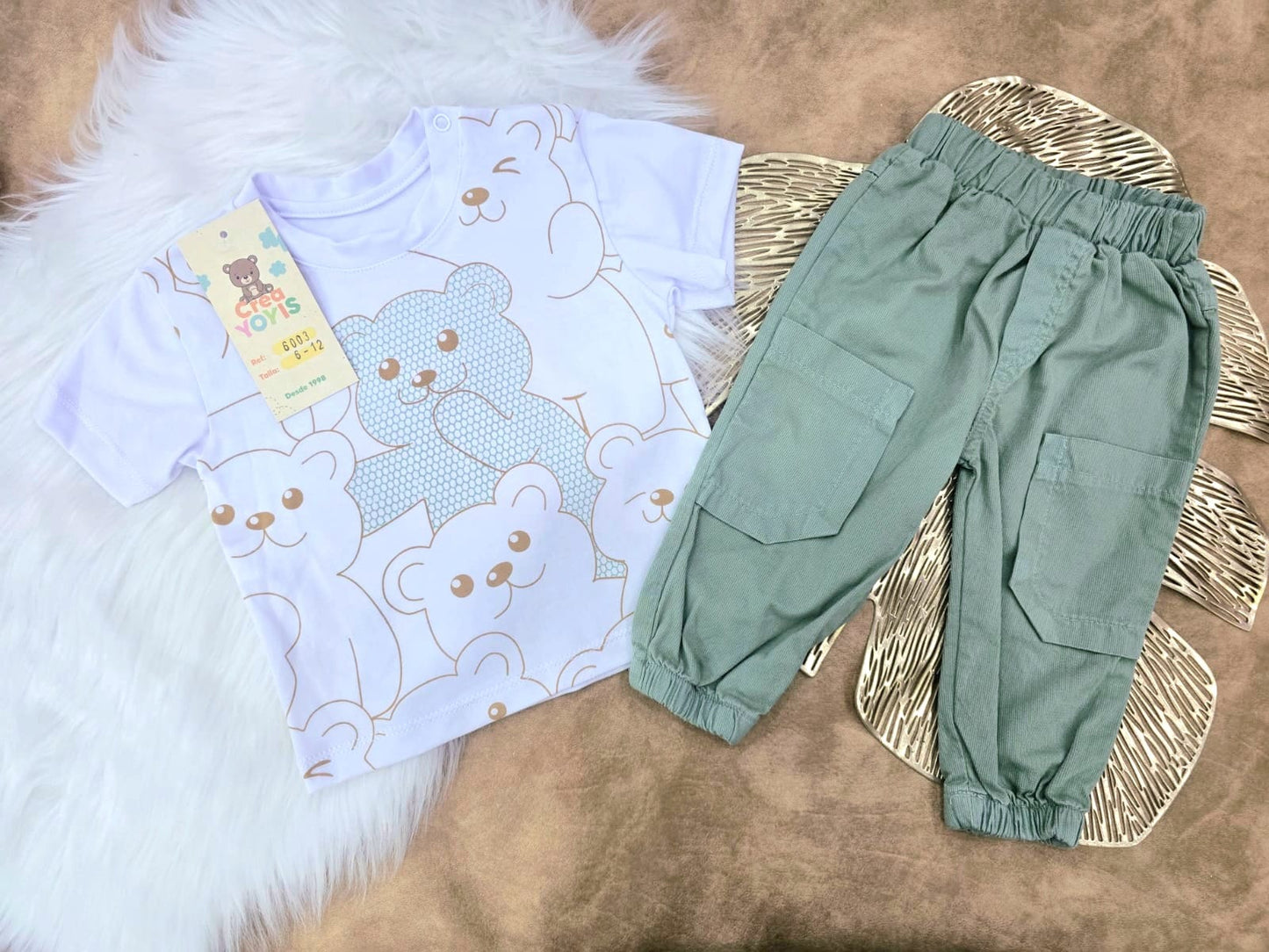 Conjunto bebé niño jogger ositos (2 piezas)