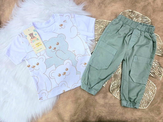 Conjunto bebé niño jogger ositos (2 piezas)