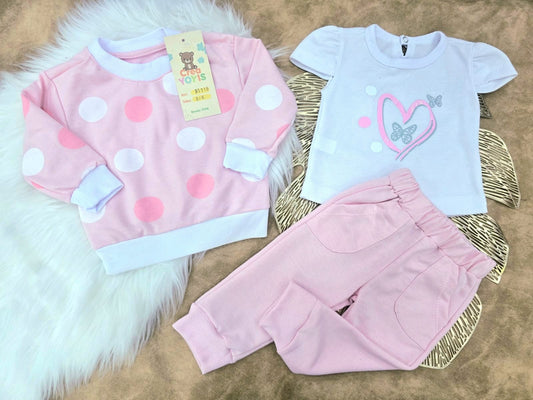 Conjunto bebé niña sudadera (3 piezas)