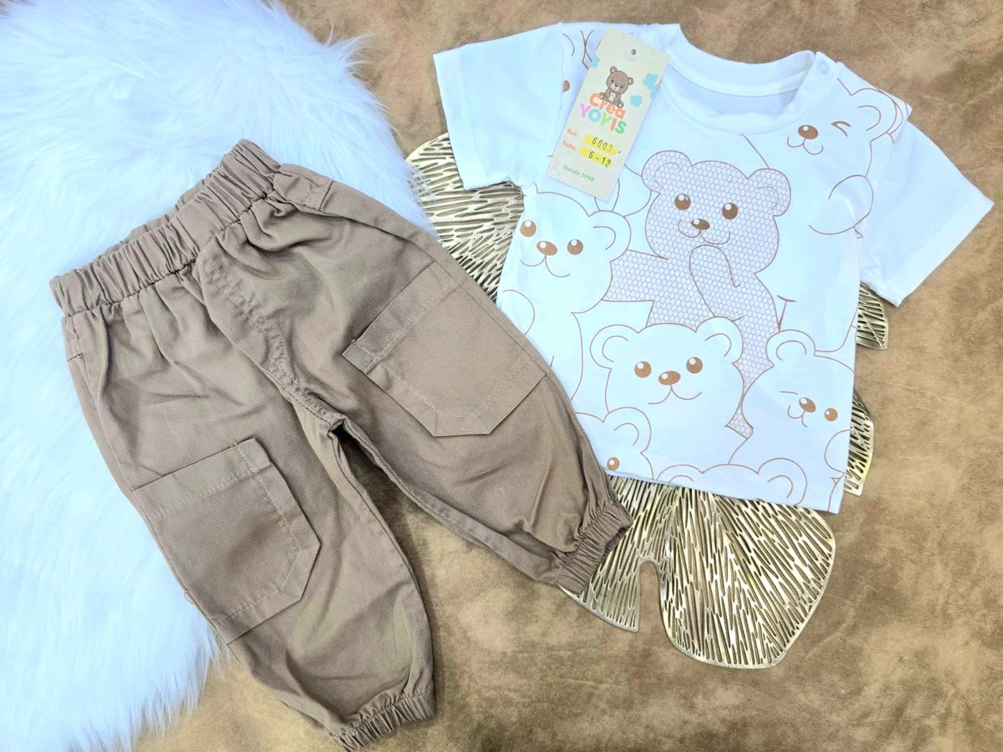 Conjunto bebé niño jogger ositos (2 piezas)