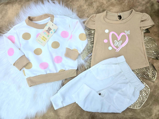 Conjunto bebé niña sudadera (3 piezas)