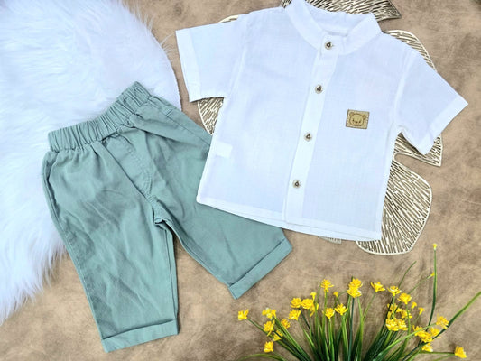 Conjunto bebé niño camisa (2 piezas)