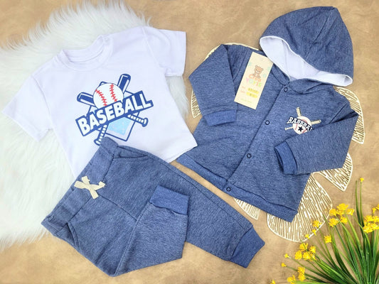 Conjunto bebé niño deportivo baseball (3 piezas)