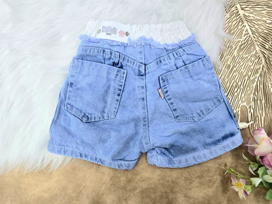 Short para niña cargo con pretina tipo sudadera