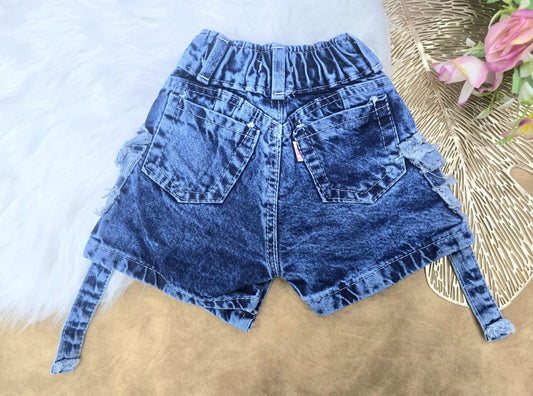 Falda short para niña tipo cargo