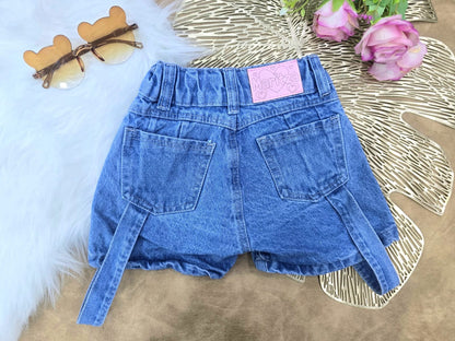 Short para niña azul con correas