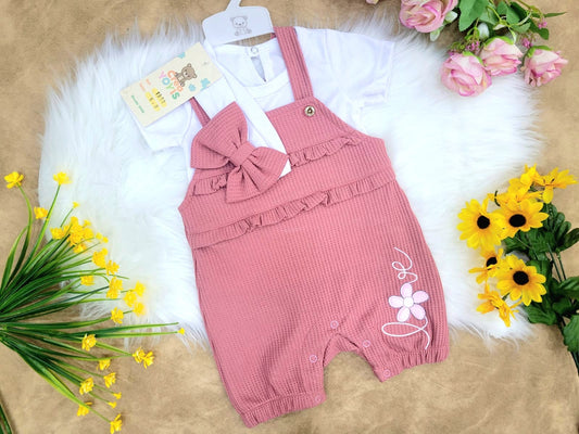 Conjunto bebé niña overol primaveral (3 piezas)