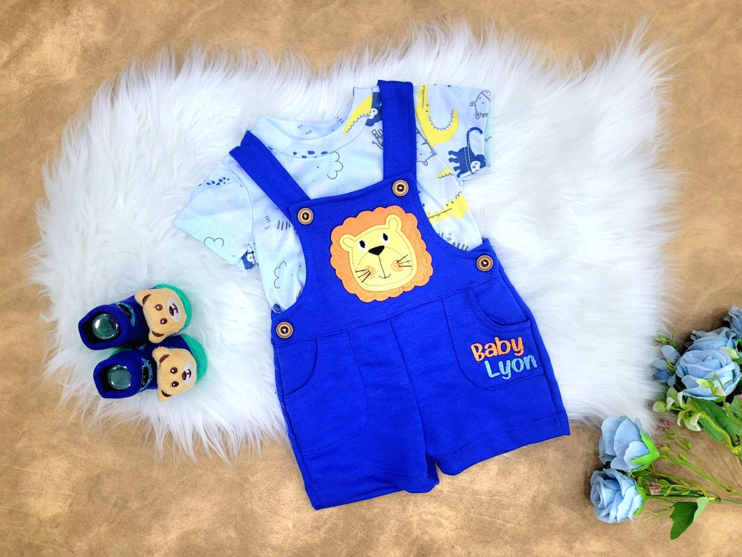 Conjunto bebé niño overol baby lion (2 piezas)