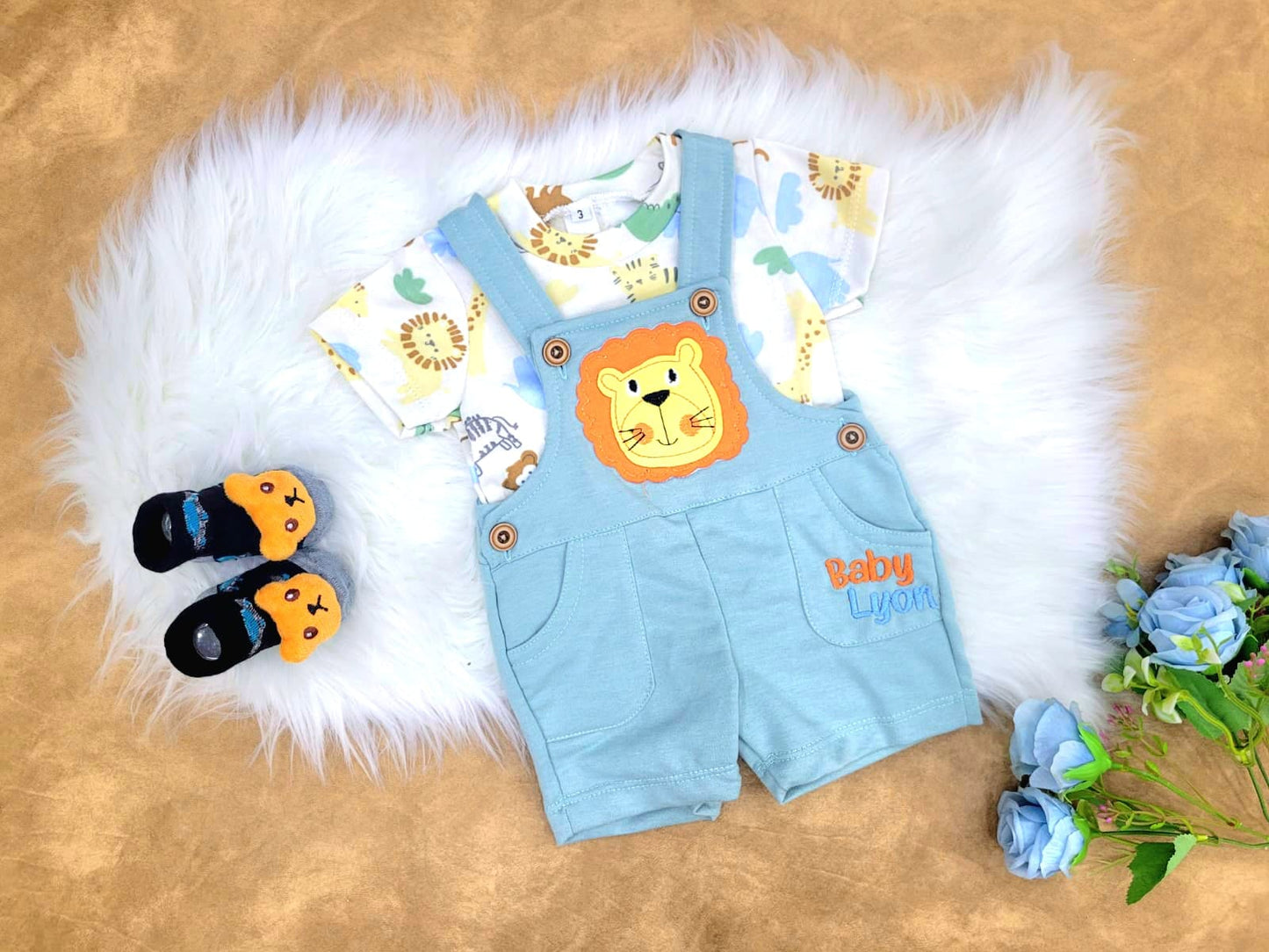 Conjunto bebé niño overol baby lion (2 piezas)