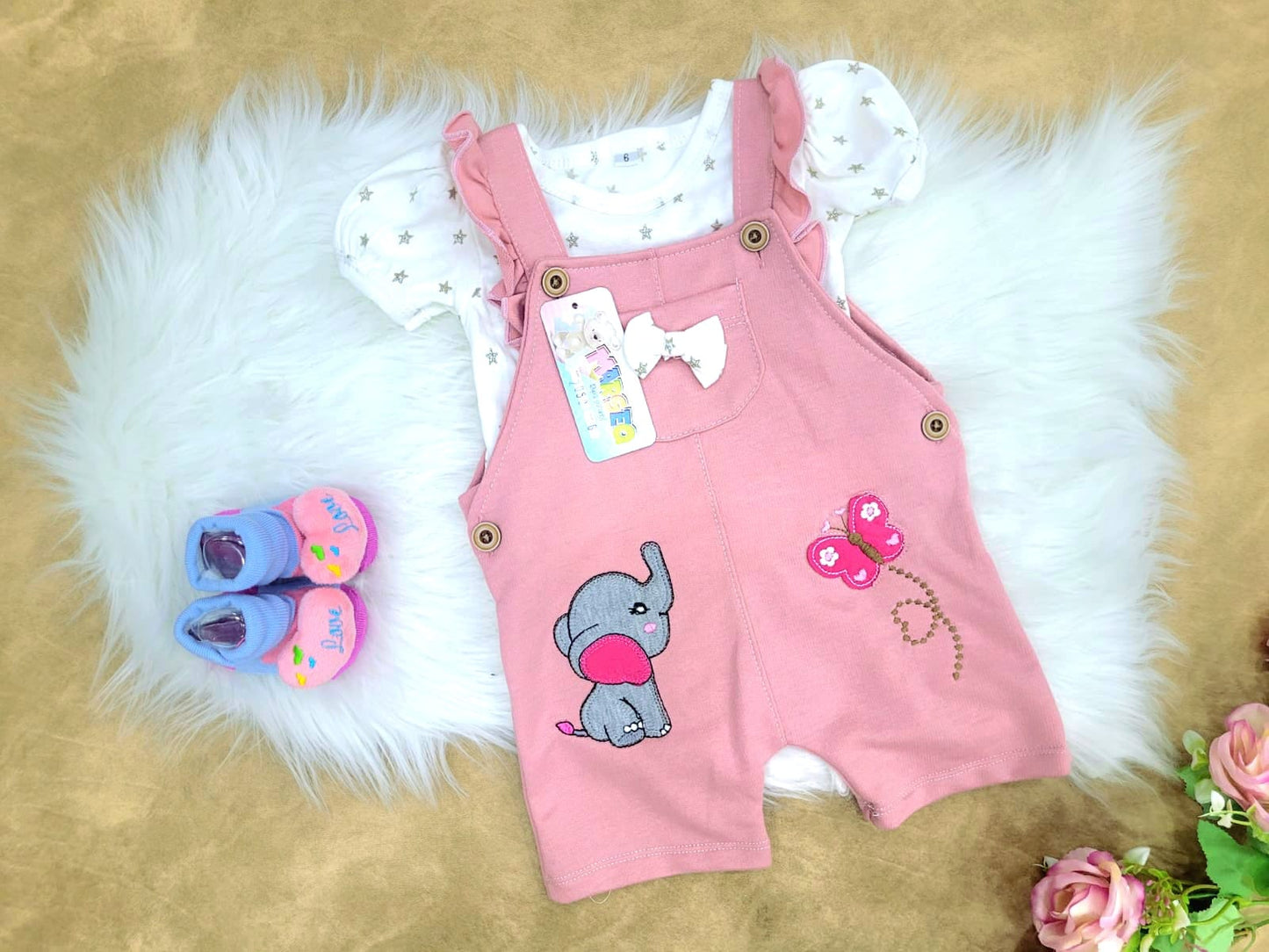 Conjunto bebé niña overol (2 piezas)