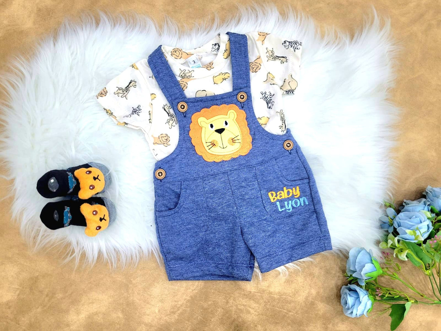 Conjunto bebé niño overol baby lion (2 piezas)