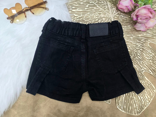 Short para niña negro con correas